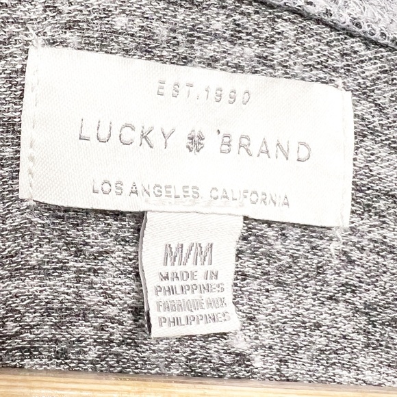 Lucky Brand Women’s Gray Black Marbled Crewneck Soft Fuzzy Long Sleeve Sweater - Picture 13 of 16